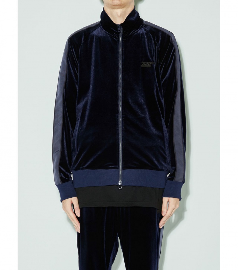 Navy Onitsuka Tiger Track Tops | 64732-PFYK