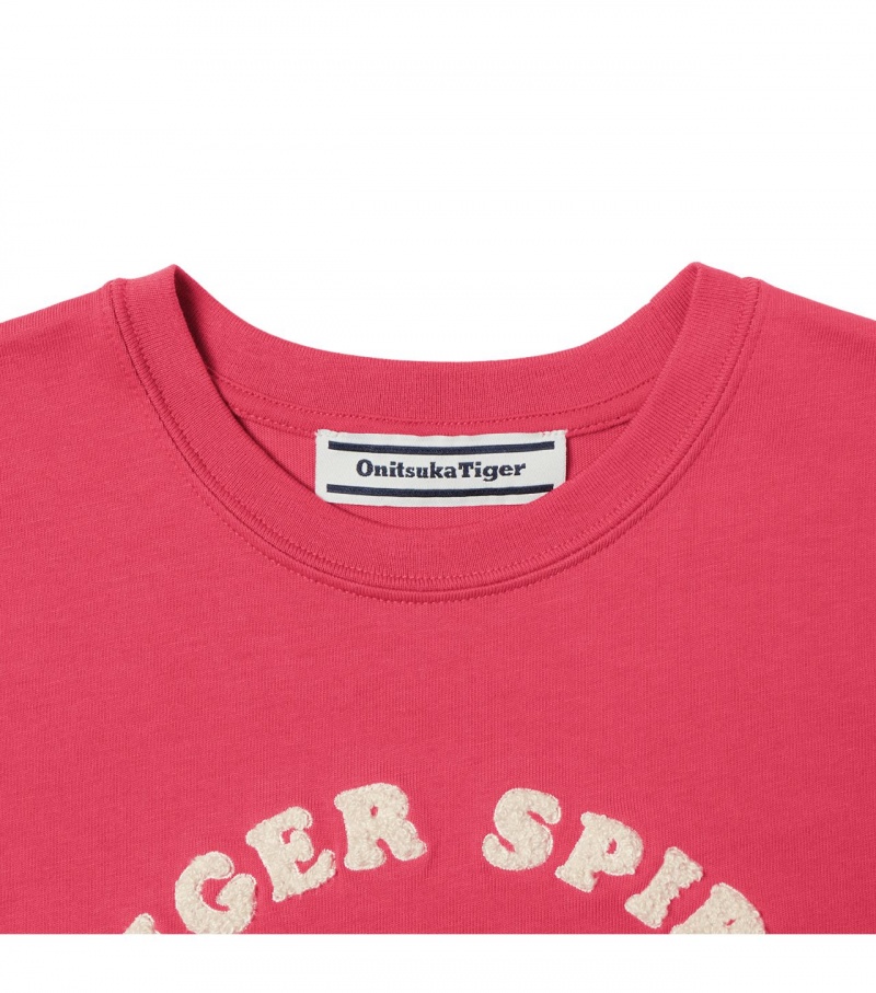 Pink Onitsuka Tiger Graphic T Shirts | 53278-QWRD