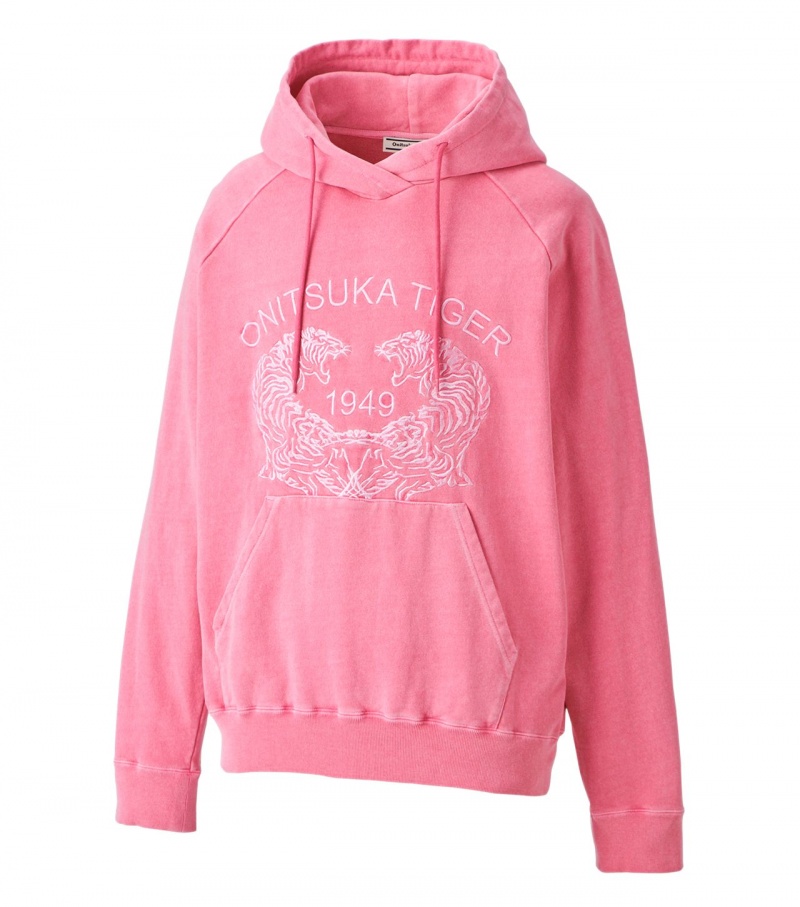 Pink Onitsuka Tiger Sweat Hoodie | 28176-YEKJ