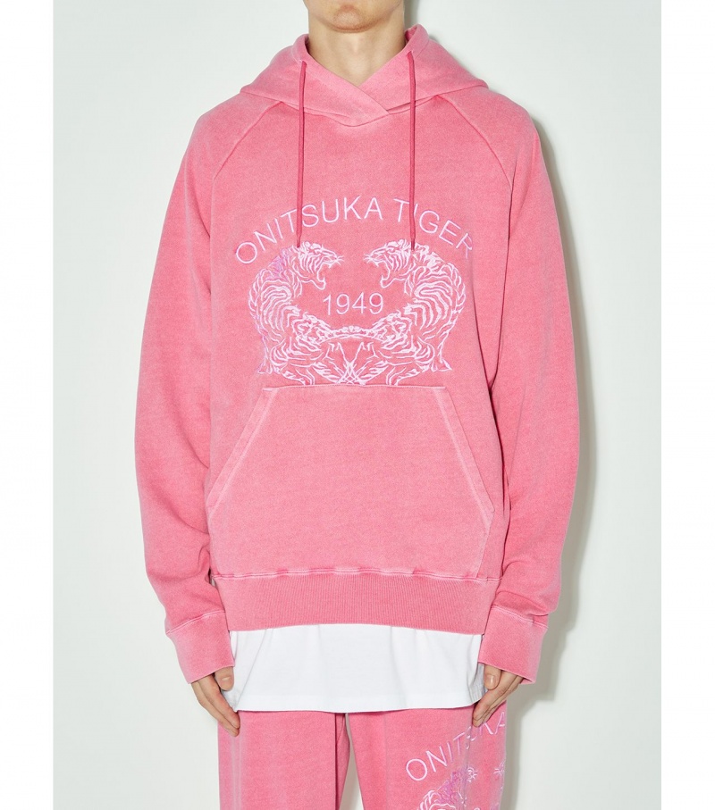 Pink Onitsuka Tiger Sweat Hoodie | 28176-YEKJ