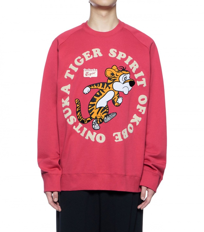 Pink Onitsuka Tiger Sweat Tops | 84569-ZIAV