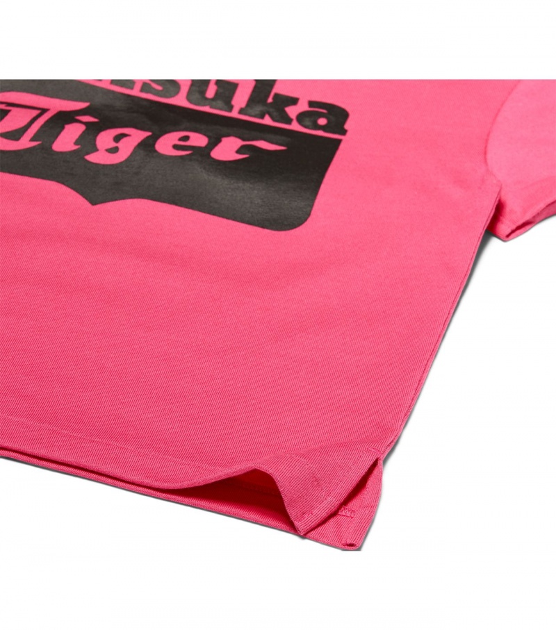 Pink Onitsuka Tiger T Shirts | 15379-UFSE