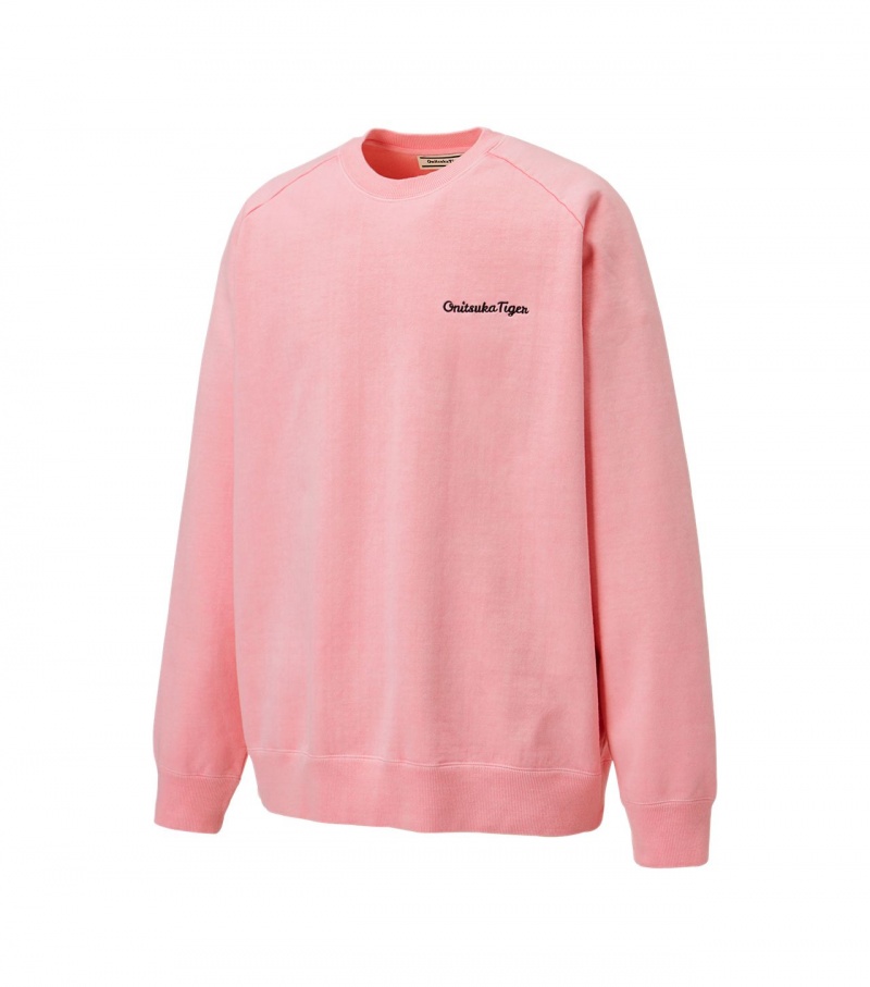 Pink Onitsuka Tiger Washed Ls Tops | 21860-AYGR