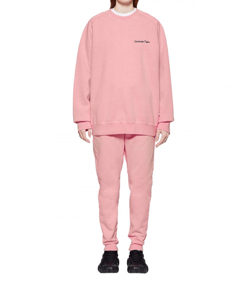 Pink Onitsuka Tiger Washed Ls Tops | 98412-FQJW