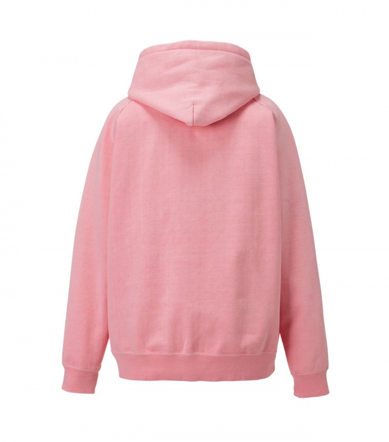 Pink Onitsuka Tiger Washed Zip Up Hoodie | 43708-CQLJ