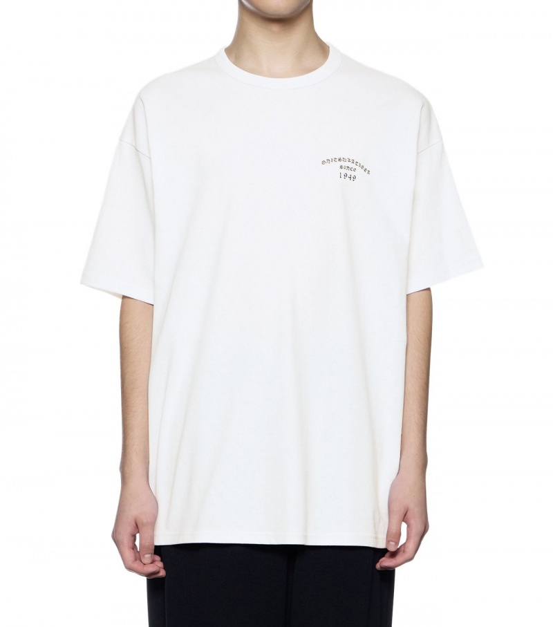 White Onitsuka Tiger Graphic T Shirts | 08157-UFKS