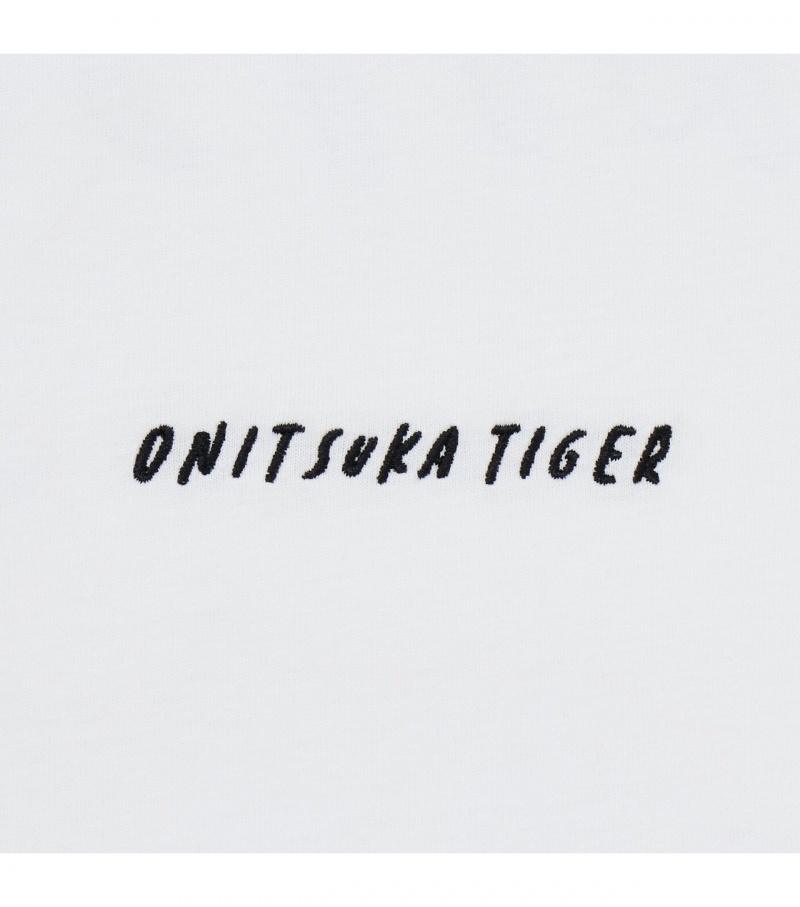 White Onitsuka Tiger Graphic T Shirts | 28413-SNXG