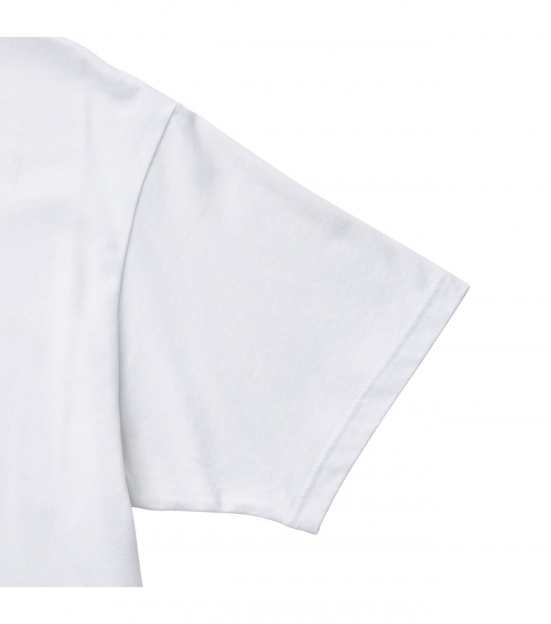 White Onitsuka Tiger Graphic T Shirts | 39061-UDWQ