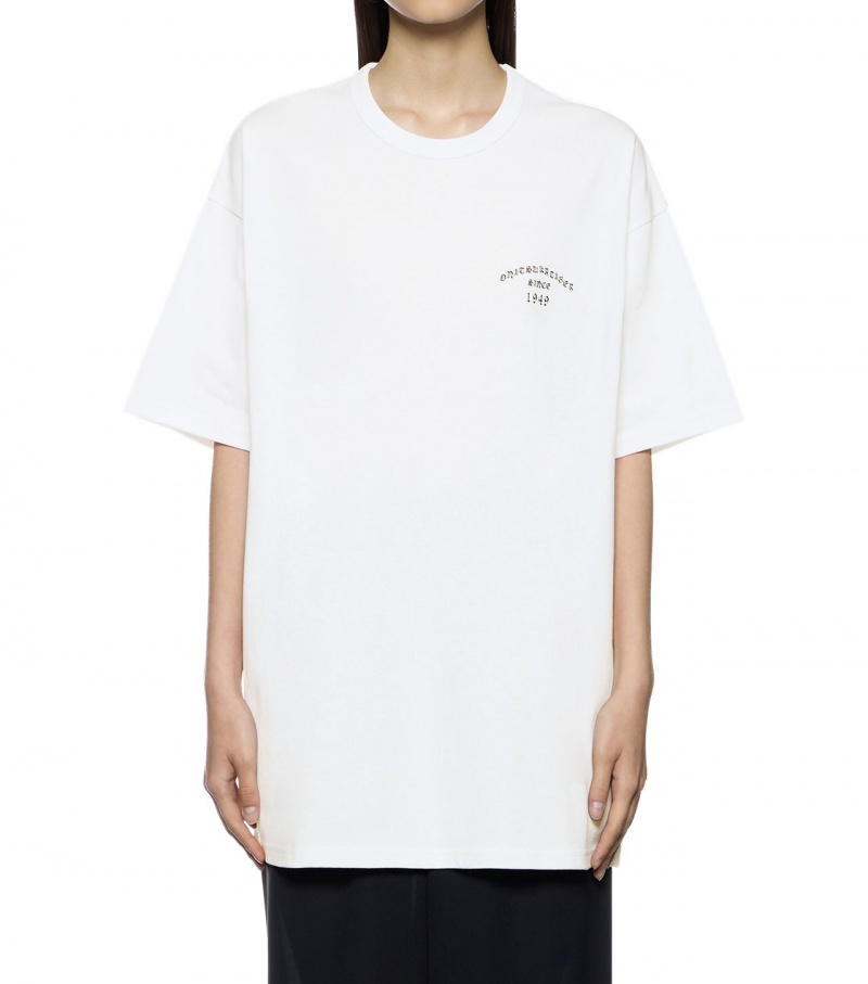 White Onitsuka Tiger Graphic T Shirts | 58634-UBIL