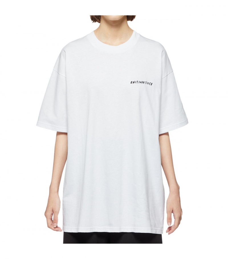 White Onitsuka Tiger Graphic T Shirts | 84715-ESGA