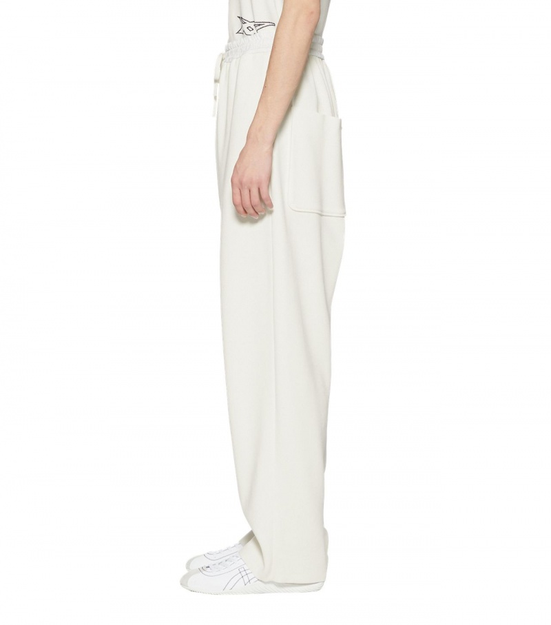 White Onitsuka Tiger Knit Pants | 43962-LOSF