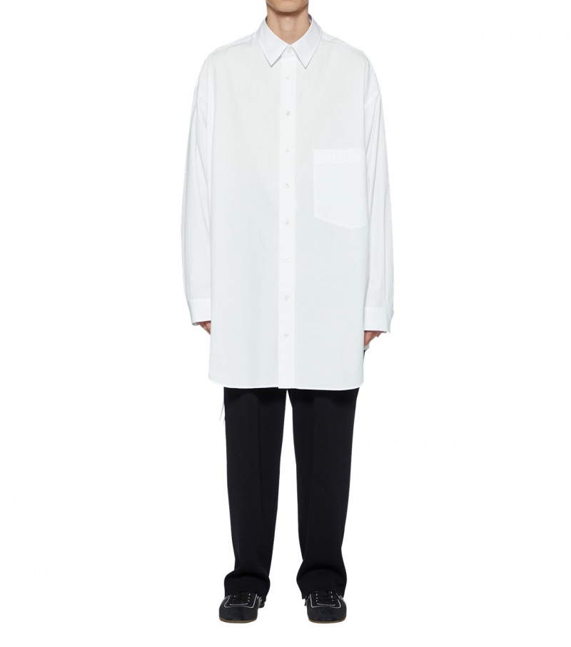 White Onitsuka Tiger Ls Shirts | 82967-GXEV