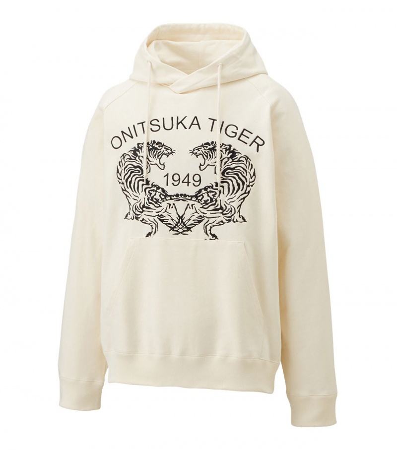 White Onitsuka Tiger Sweat Hoodie | 24871-FXAH