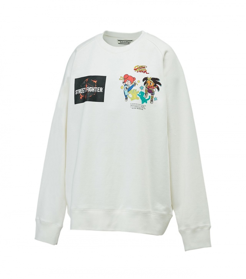 White Onitsuka Tiger Sweat Tops | 69250-GPOF