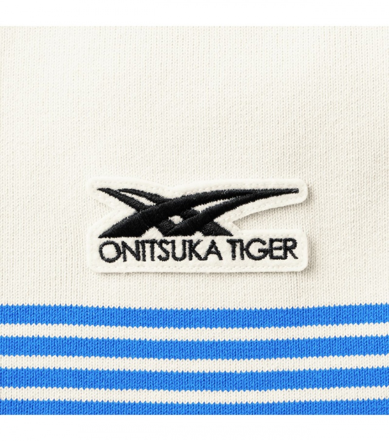 White Onitsuka Tiger Sweatshirts | 19764-UNRA