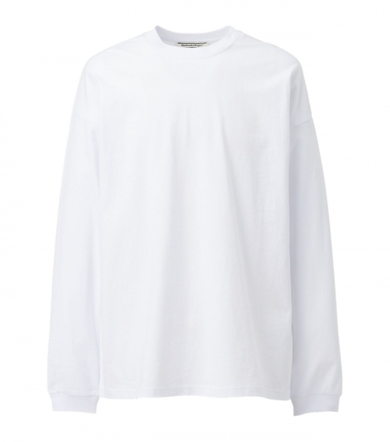 White Onitsuka Tiger Sweatshirts | 21460-QBOA