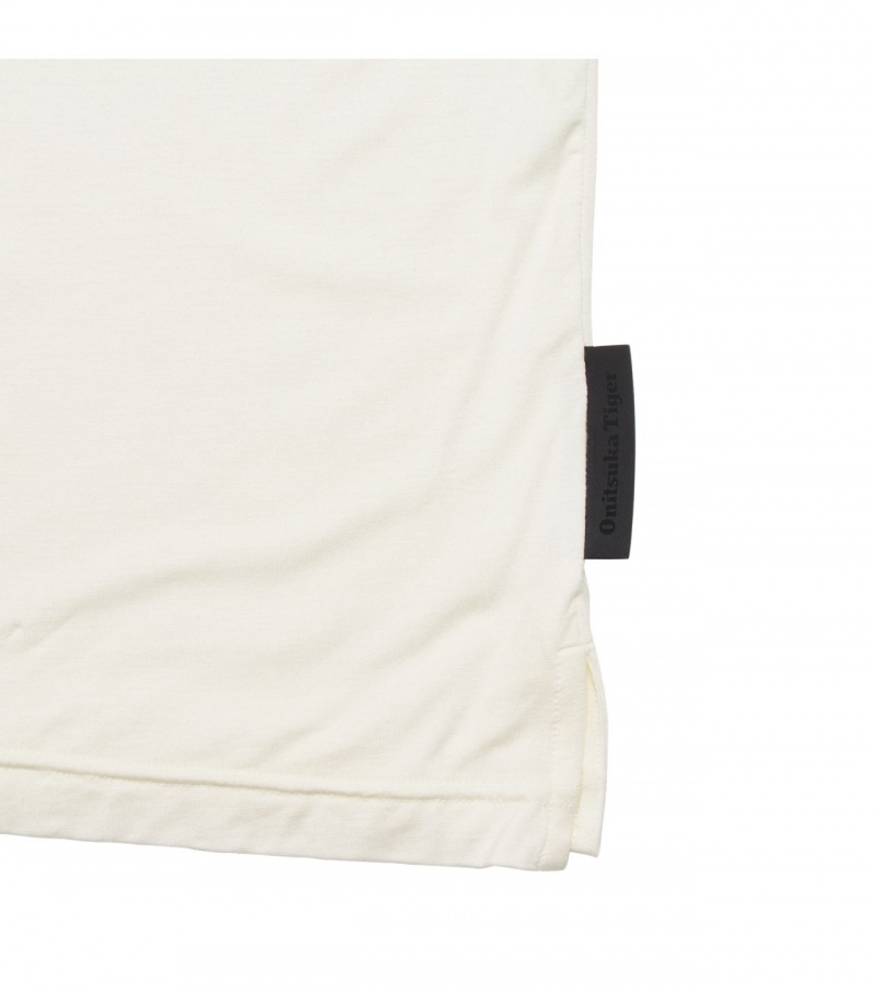 White Onitsuka Tiger T Shirts | 01384-KMWY