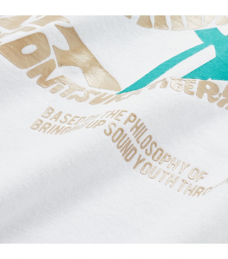 White Onitsuka Tiger T Shirts | 01756-IQAR