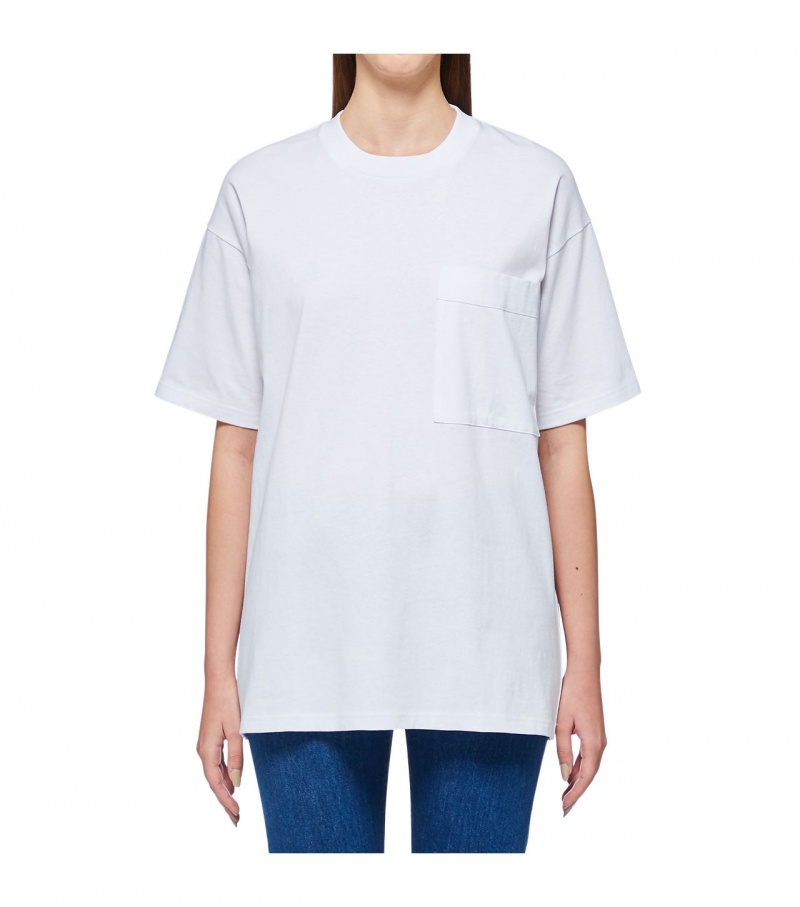 White Onitsuka Tiger T Shirts | 06387-JFYI