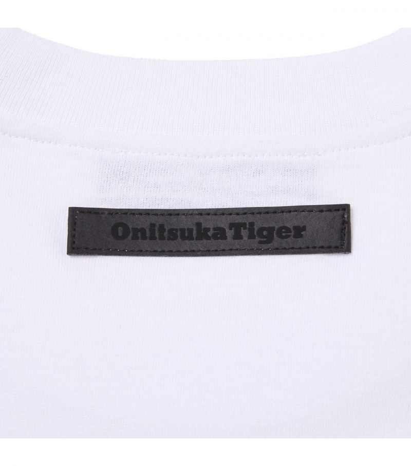 White Onitsuka Tiger T Shirts | 06387-JFYI