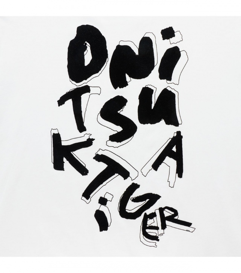 White Onitsuka Tiger T Shirts | 42307-LQSR