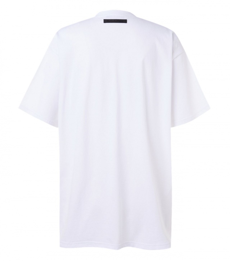 White Onitsuka Tiger T Shirts | 69058-ELQD