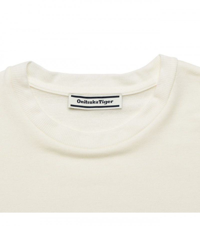 White Onitsuka Tiger T Shirts | 80467-RCMA