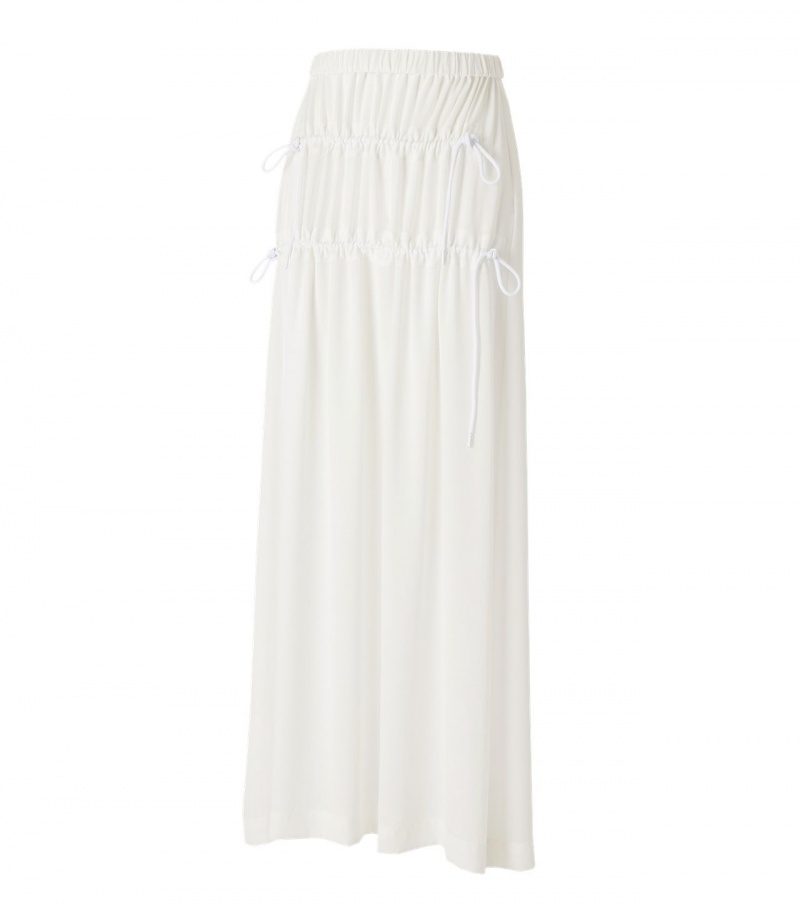 White Onitsuka Tiger Ws Long Skirts | 58231-VMXF