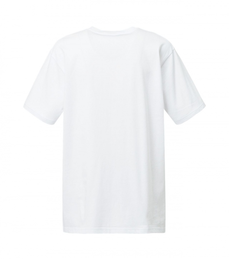 White / Black Onitsuka Tiger Logo T Shirts | 57964-BHNT