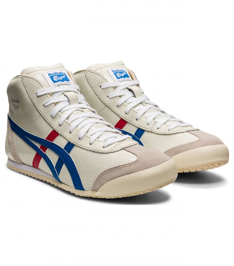 White / Blue Onitsuka Tiger Mexico Mid Runner | 20649-VQET