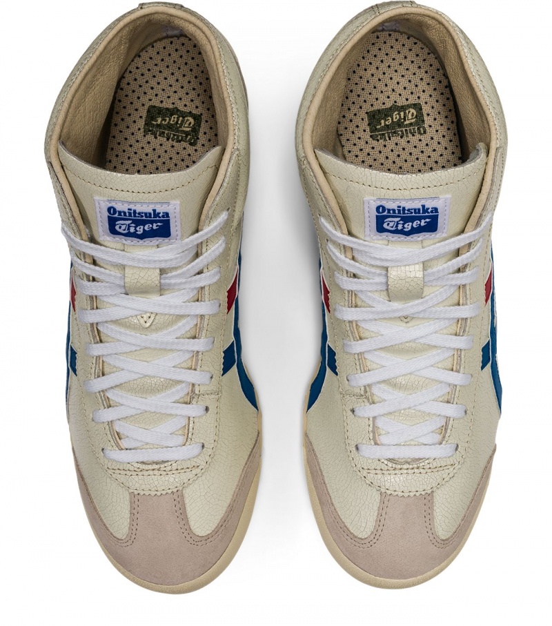 White / Blue Onitsuka Tiger Mexico Mid Runner | 20649-VQET