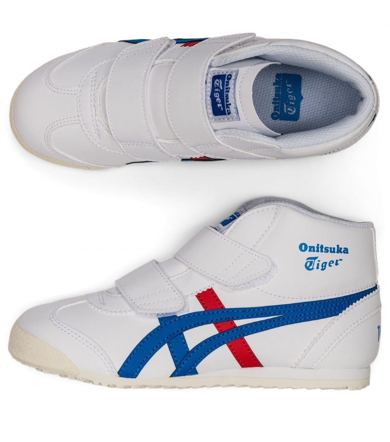 White / Blue Onitsuka Tiger Mexico Mid Runner | 21904-QDJV