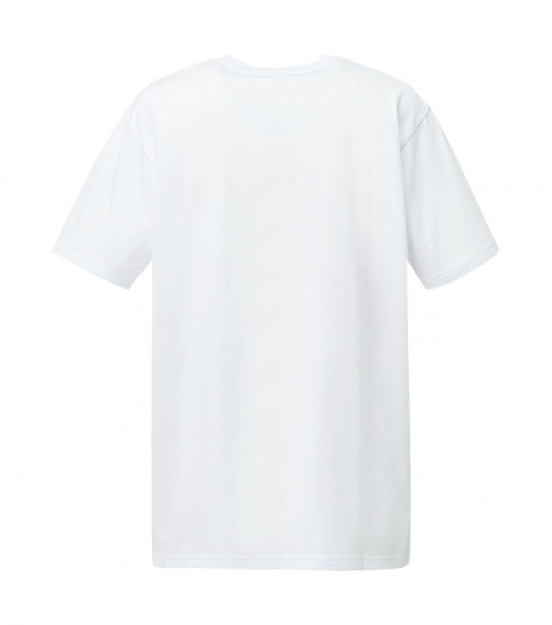 White / Gold Onitsuka Tiger Logo T Shirts | 42538-SHVD