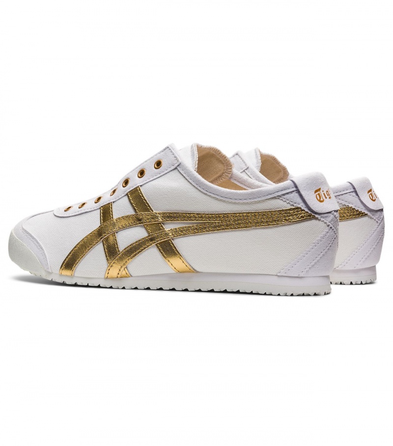 White / Gold Onitsuka Tiger Mexico 66 Slip-On | 92703-JCXW