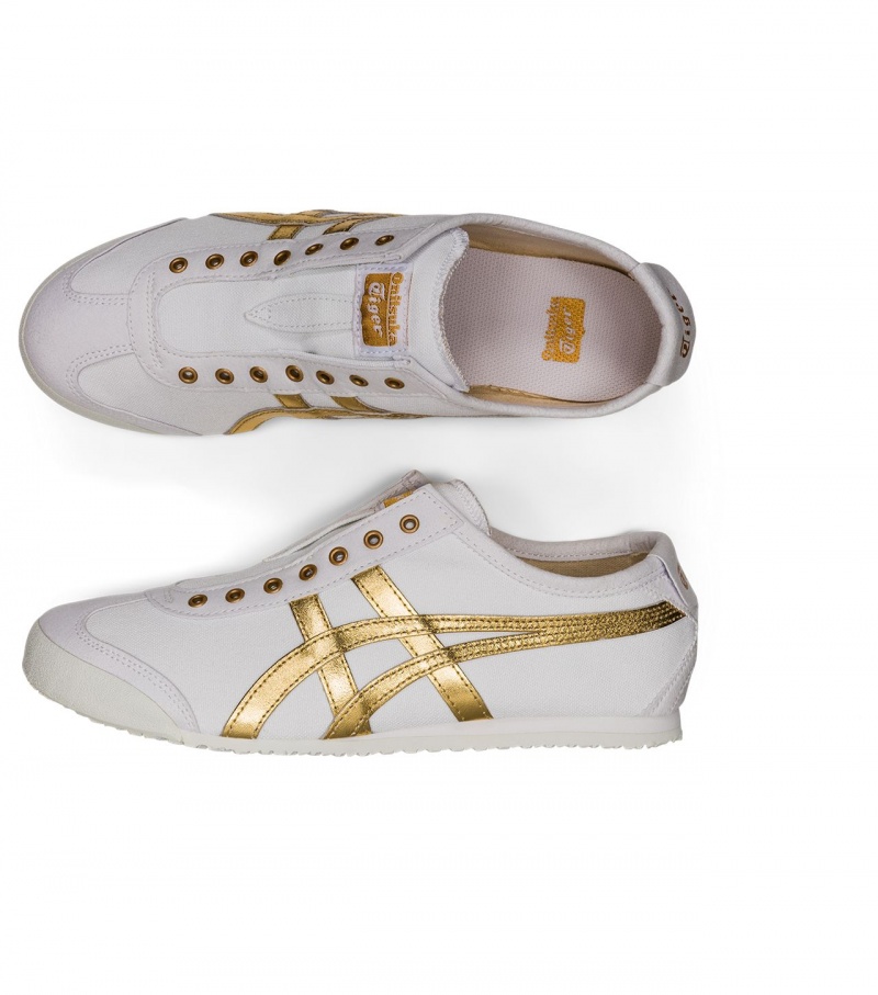 White / Gold Onitsuka Tiger Mexico 66 Slip-On | 92703-JCXW