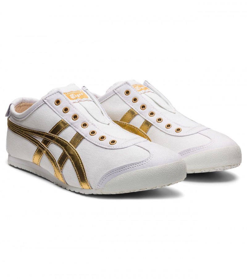 White / Gold Onitsuka Tiger Mexico 66 Slip-On | 92703-JCXW