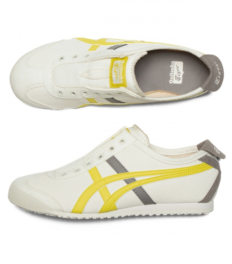 White / Orange Yellow Onitsuka Tiger Mexico 66 Slip-On | 65079-YMTV