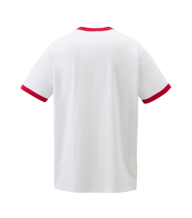 White / Red Onitsuka Tiger Graphic T Shirts | 43810-BCOA