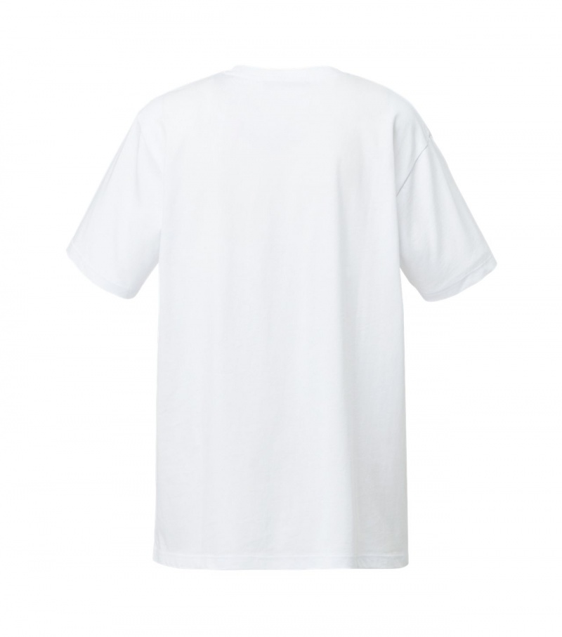 White / Red Onitsuka Tiger Logo T Shirts | 86014-EZFT