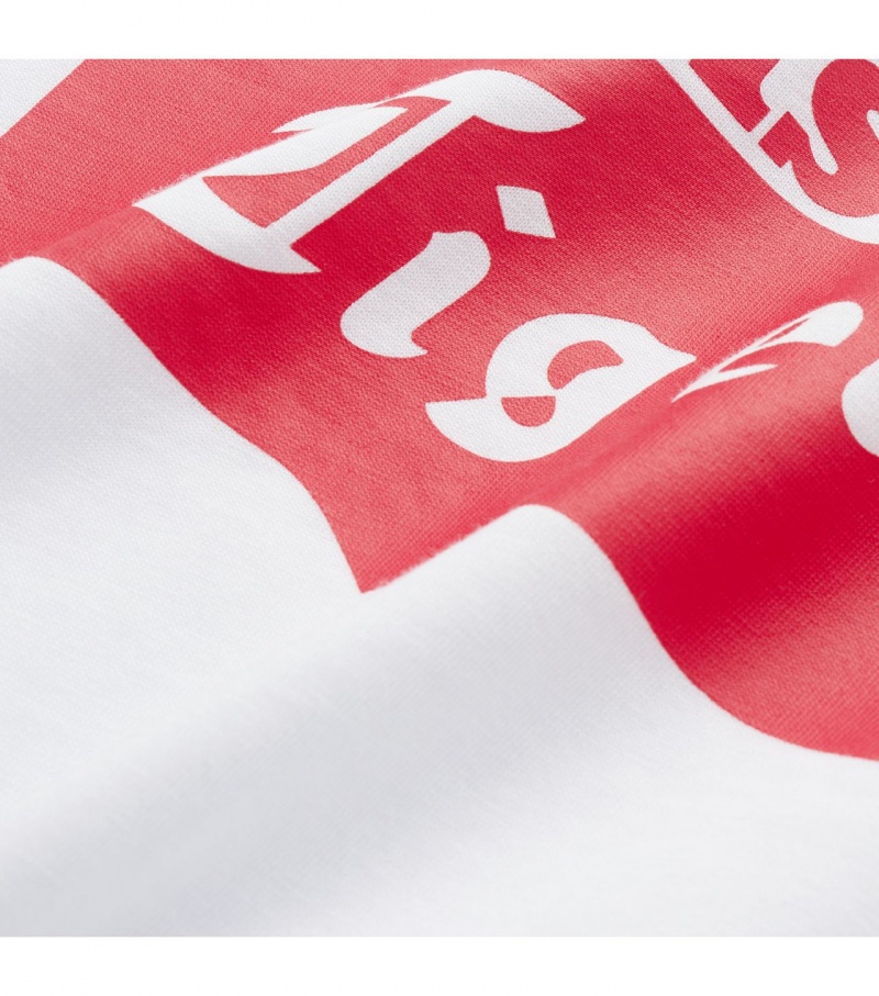 White / Red Onitsuka Tiger T Shirts | 04723-LXAV