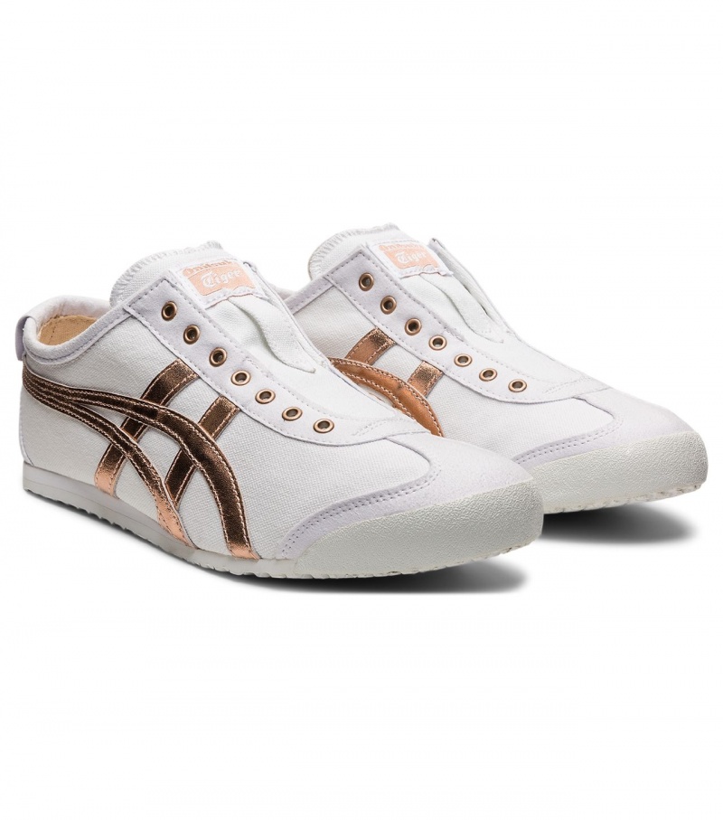 White / Rose Gold Onitsuka Tiger Mexico 66 Slip-On | 95843-NSUF