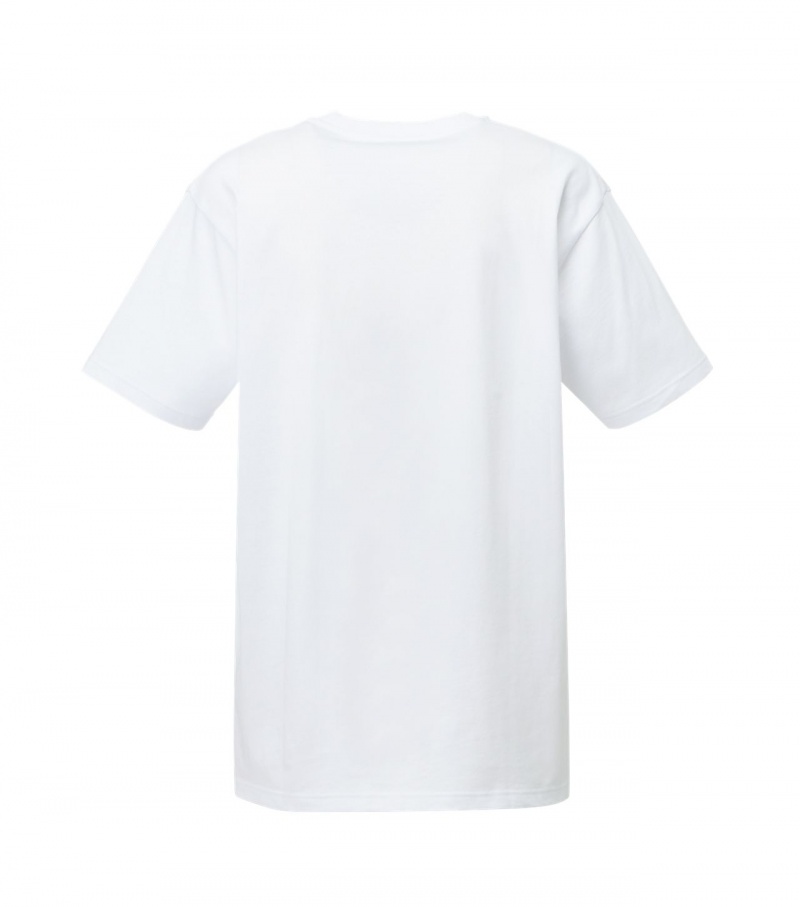 White / Silver Onitsuka Tiger Logo T Shirts | 07238-CPKA