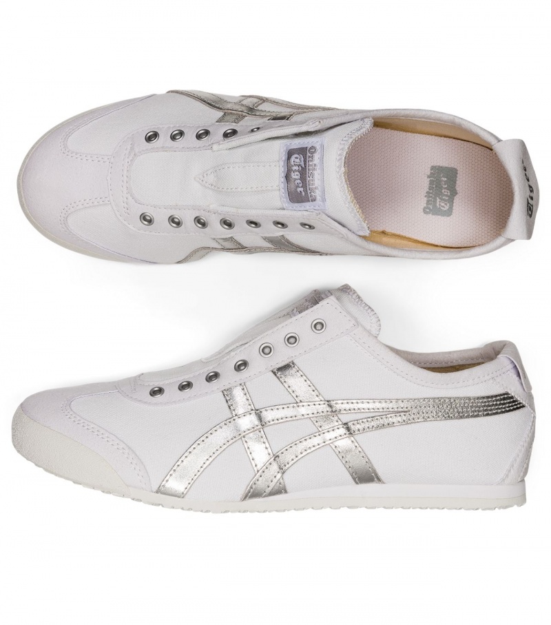 White / Silver Onitsuka Tiger Mexico 66 Slip-On | 62840-YOPI