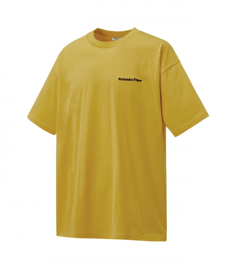 Yellow Onitsuka Tiger Graphic T Shirts | 23457-LNPC