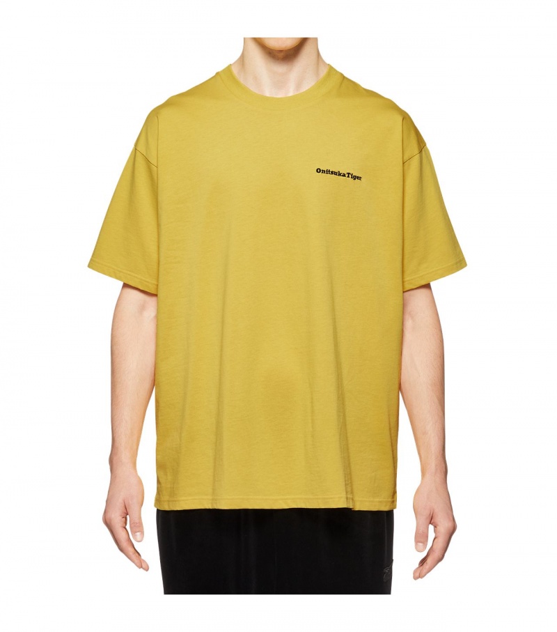 Yellow Onitsuka Tiger Graphic T Shirts | 23457-LNPC