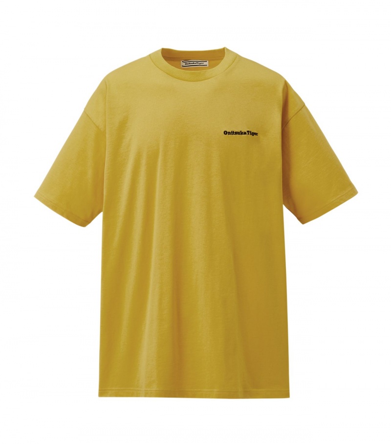 Yellow Onitsuka Tiger Graphic T Shirts | 23457-LNPC